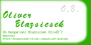 oliver blazsicsek business card